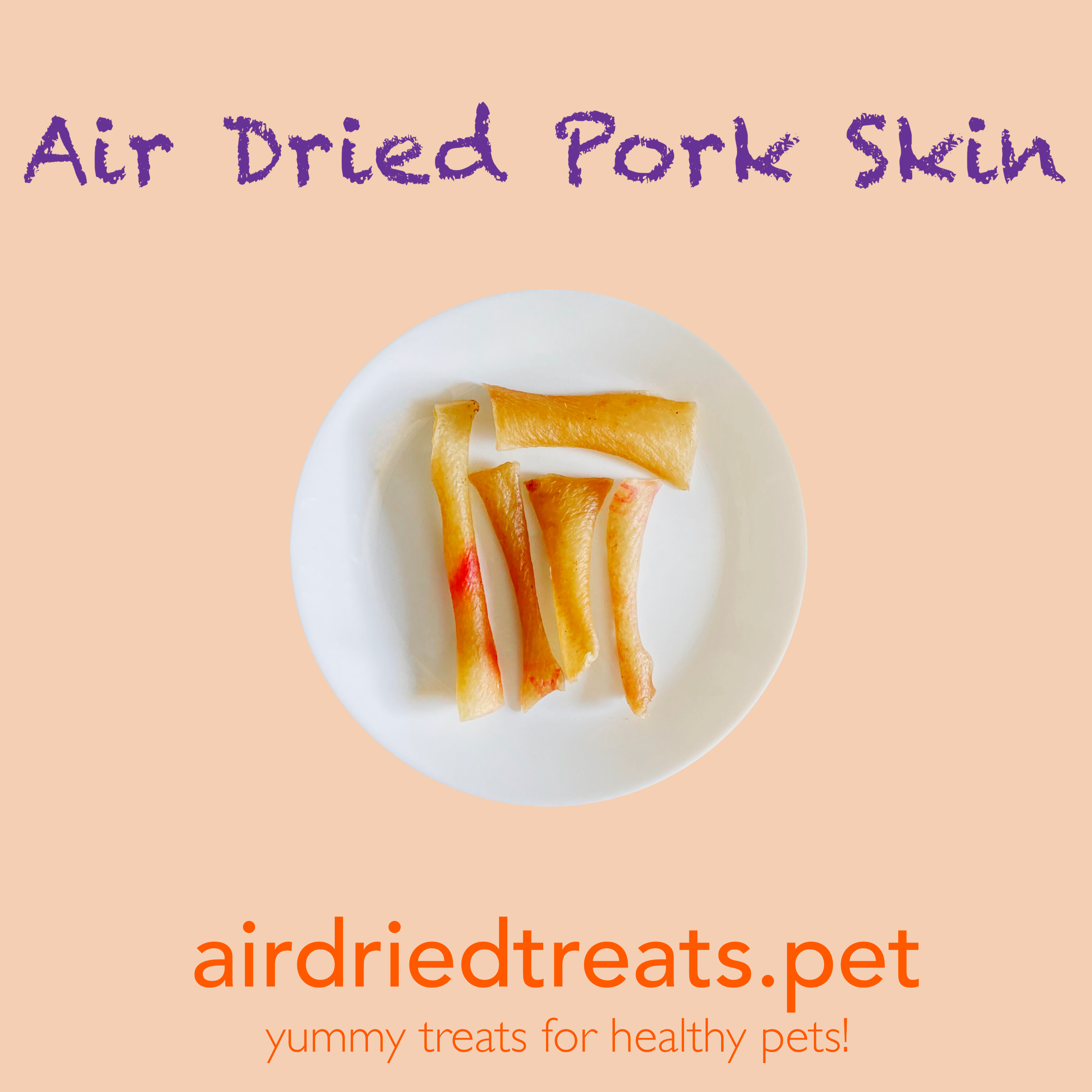 Air Dried Pork Skin Dog Chews 80g airdriedtreats.pet