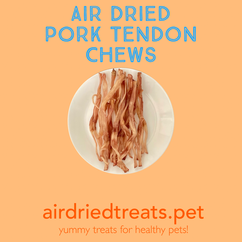 Air Dried Pork Tendon Chews airdriedtreats.pet Single Ingredient Chew