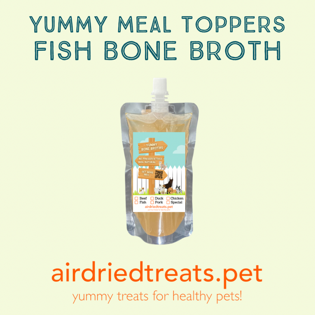 Fish Bone Broth airdriedtreats.pet with yummy treats for healthy pets!